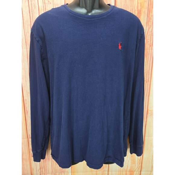 Polo Ralph Lauren Mens Navy Long Sleeve Crew T-shirt Medium - Picture 1 of 7